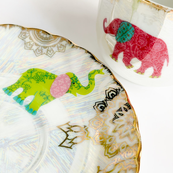 象柄⭐︎　カップ&ソーサー　マゼンタ　ピンク　ゾウ 6枚目の画像