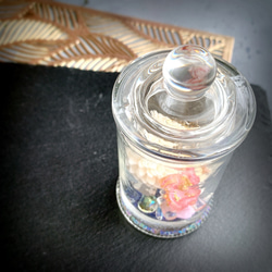 フローラル ベアリー【お花とくまさんの小さなハーバリウムポット】ピンク / petiterara プティートララ 3枚目の画像
