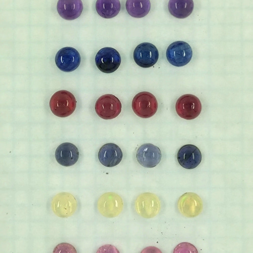 天然石ルース3点.その他 天然石 3ミリ カボッション ルース 8種類x各4個セット 天然石