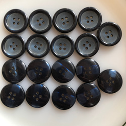 アンティーク ボタン 9個　ビンテージ 昭和 レトロ 個性的 ハンドメイド素材 日本製 ポップ アクセ  ネイビー 6枚目の画像