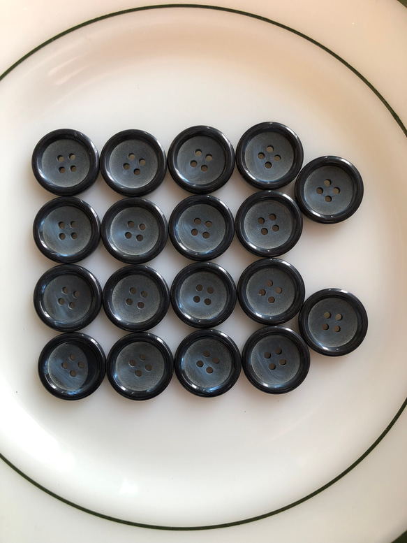 アンティーク ボタン 9個　ビンテージ 昭和 レトロ 個性的 ハンドメイド素材 日本製 ポップ アクセ  ネイビー 1枚目の画像