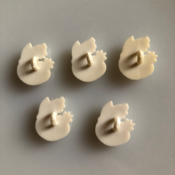 アンティーク ボタン 5個　ビンテージ 昭和 レトロ 個性的 ハンドメイド素材 日本製 ポップ アクセ にわとり 6枚目の画像
