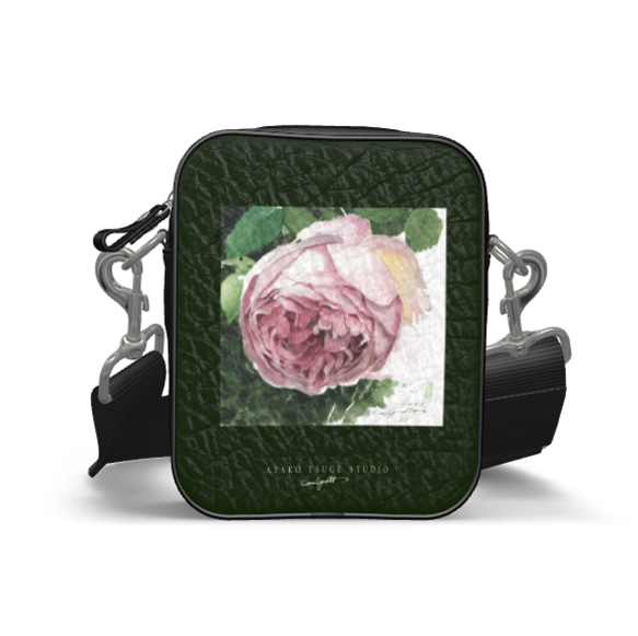 【受注生産】ガーデンのピンクの薔薇　ショルダーバックM 6枚目の画像