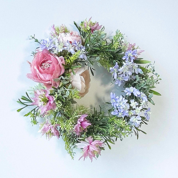 受注制作可憐小花と森の雰囲気ナチュラルリース 受注制作可憐小花と森の雰囲気ナチュラルリース