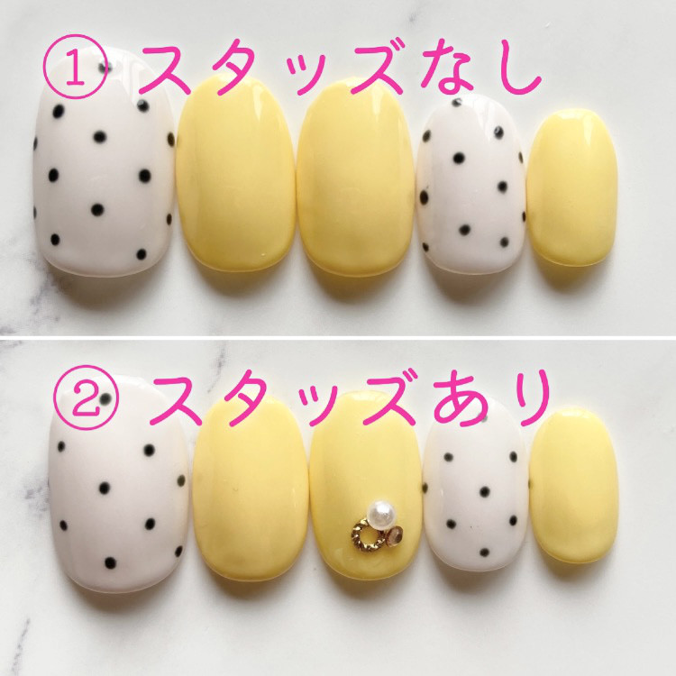 309】ふんわりイエロードット ネイルチップ ネイルチップ（つけ