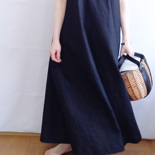 Palava リネンノースリーブフレアワンピース Palava リネンノースリーブフレアワンピース ANAYI