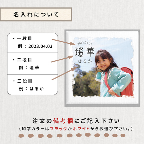 ミニキャンバス イーゼル付き 記念日 誕生日 七五三 写真入り 名入れ