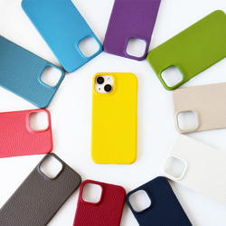 全11色 国産シュリンクレザー スマホケース 全機種対応 本革 背面カバー 革貼り リアケース ギフト iPhone15 2枚目の画像