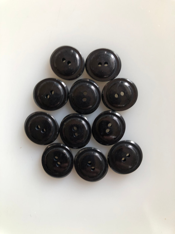 アンティーク ボタン 11個　ビンテージ 昭和 レトロ 個性的 ハンドメイド素材 日本製 ポップ アクセ ネイビー 6枚目の画像