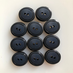 アンティーク ボタン 11個　ビンテージ 昭和 レトロ 個性的 ハンドメイド素材 日本製 ポップ アクセ ネイビー 1枚目の画像