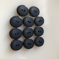 アンティーク ボタン 11個　ビンテージ 昭和 レトロ 個性的 ハンドメイド素材 日本製 ポップ アクセ ネイビー 5枚目の画像