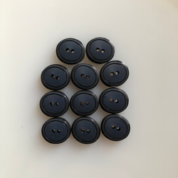 アンティーク ボタン 11個　ビンテージ 昭和 レトロ 個性的 ハンドメイド素材 日本製 ポップ アクセ ネイビー 3枚目の画像