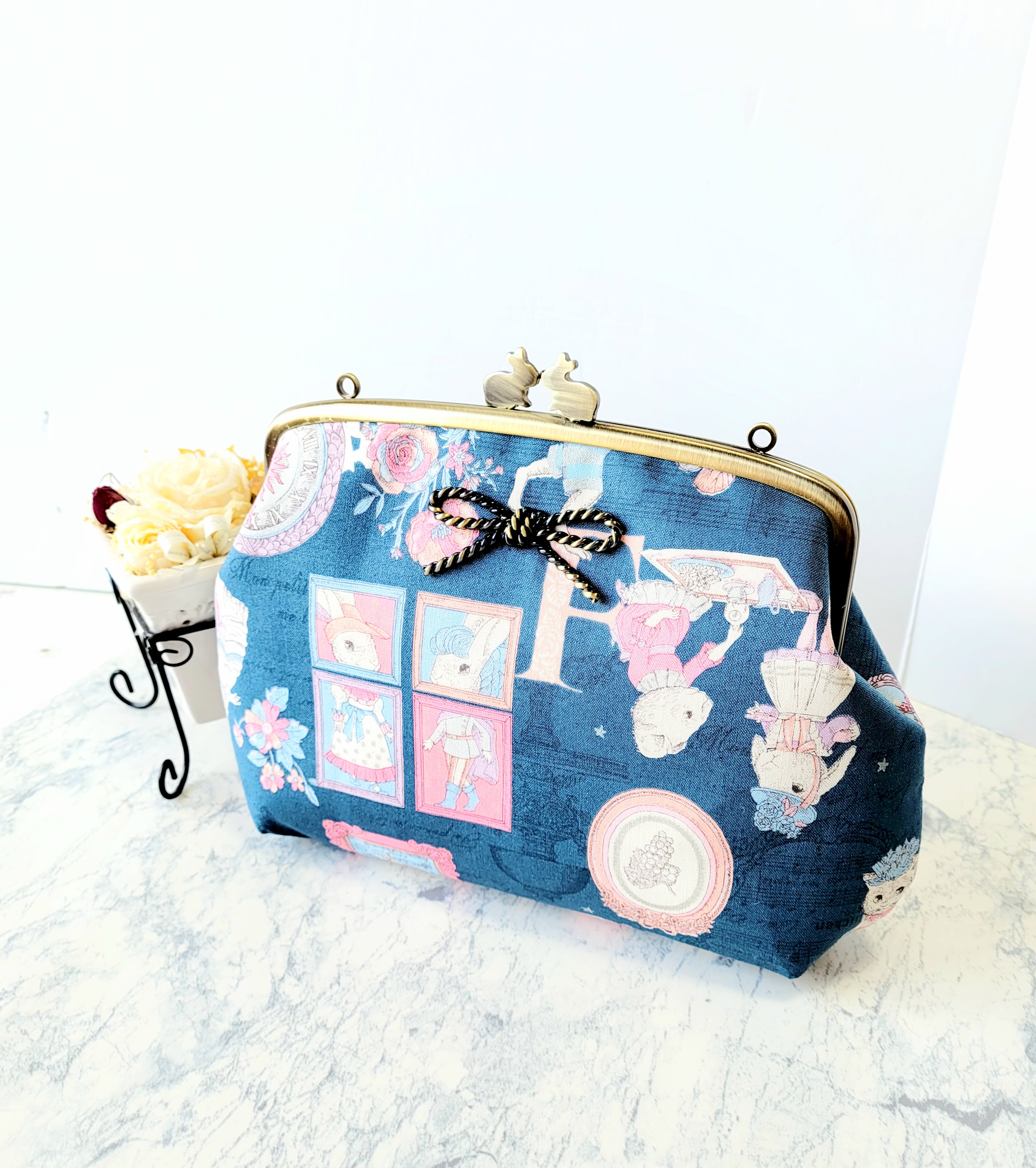がま口ポーチもふもふノスタルジアハンドメイド