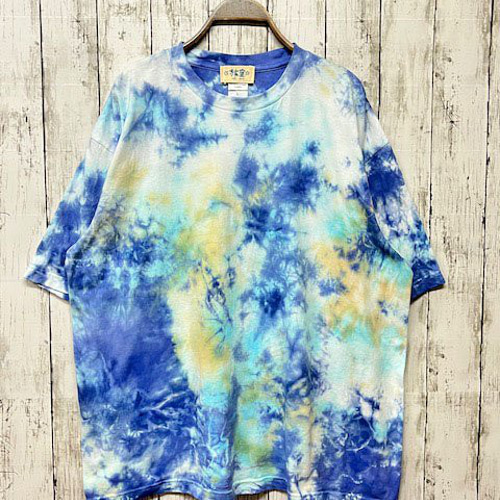 タイダイ染め ビッグシルエット Tシャツ Lサイズ ブルー Hippies
