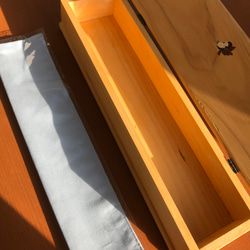 食卓に置ける箸箱(日本の模様）蓋付き箸入れ　ヒノキの箸箱　片手で開けられるカトラリーケース　小物入れ　メガネ入れ 11枚目の画像