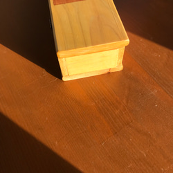 食卓に置ける箸箱(日本の模様）蓋付き箸入れ　ヒノキの箸箱　片手で開けられるカトラリーケース　小物入れ　メガネ入れ 10枚目の画像