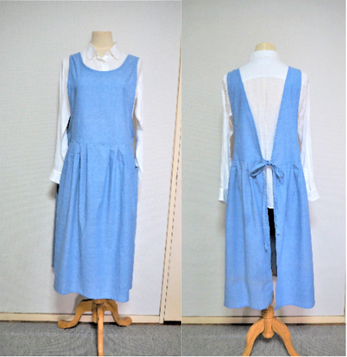 Gauze# ガーゼ リネンamish ドレス エプロン ワンピース