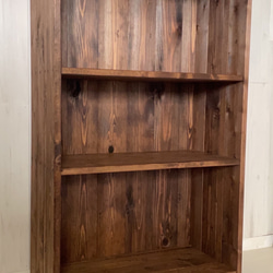 パイン家具本棚 無垢材本棚 総無垢 サイズオーダー キッチン収納