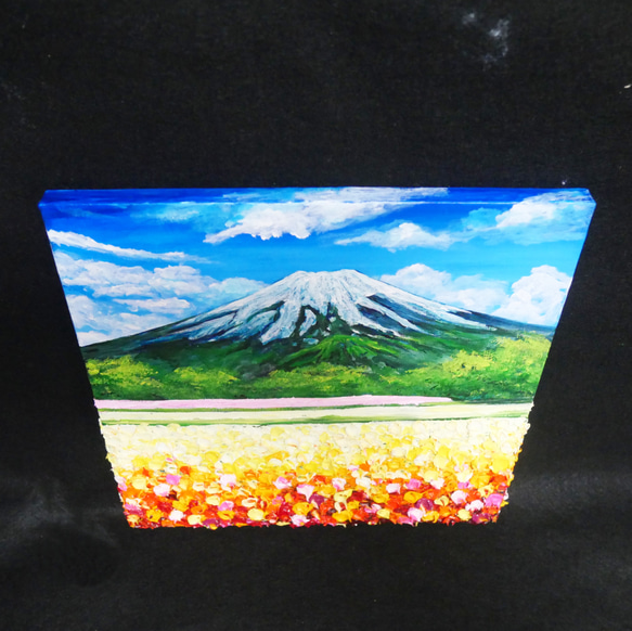油絵 絵画アートパネル【お花畑と富士山】 13枚目の画像