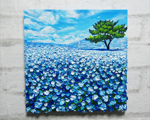 キャンパスプリントアート アネモネ畑 額付き インテリア 油彩画 eee6aba849ce2c0e6e42c841fc7192