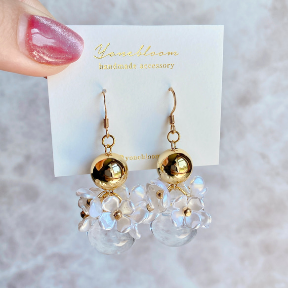 水滴×フラワーゴールドピアス♡イヤリング サージカルステンレス 結婚 