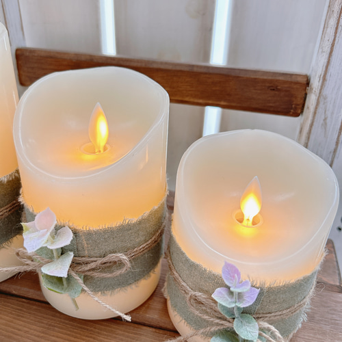 リニューアル】ボタニカルユーカリ着せ替えLEDキャンドルセット