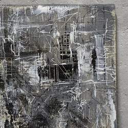 ひろ・あおき　作　「盤008 」　アクリル/キャンバス　S3　27.3x27.3cm　抽象絵画　現代アート　スクエア 5枚目の画像