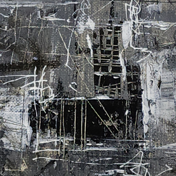 ひろ・あおき　作　「盤008 」　アクリル/キャンバス　S3　27.3x27.3cm　抽象絵画　現代アート　スクエア 11枚目の画像