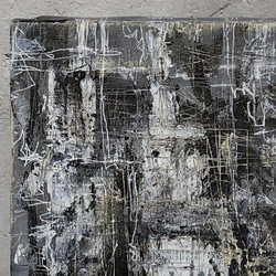 ひろ・あおき　作　「盤008 」　アクリル/キャンバス　S3　27.3x27.3cm　抽象絵画　現代アート　スクエア 4枚目の画像