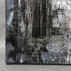 ひろ・あおき　作　「盤008 」　アクリル/キャンバス　S3　27.3x27.3cm　抽象絵画　現代アート　スクエア 3枚目の画像