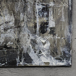 ひろ・あおき　作　「盤008 」　アクリル/キャンバス　S3　27.3x27.3cm　抽象絵画　現代アート　スクエア 2枚目の画像