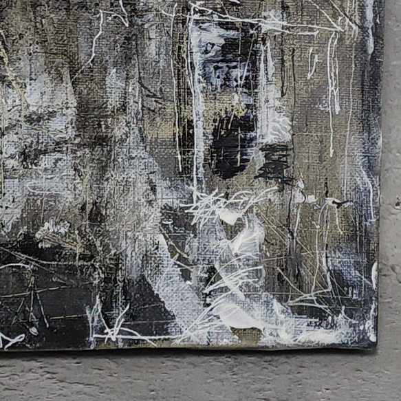 ひろ・あおき　作　「盤008 」　アクリル/キャンバス　S3　27.3x27.3cm　抽象絵画　現代アート　スクエア 2枚目の画像
