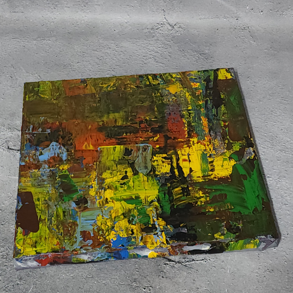 ひろ・あおき　作　「盤009」　アクリル/キャンバス　S3　27.3x27.3cm　抽象絵画　現代アート　スクエア 15枚目の画像