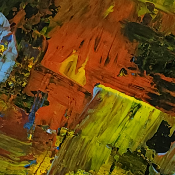 ひろ・あおき　作　「盤009」　アクリル/キャンバス　S3　27.3x27.3cm　抽象絵画　現代アート　スクエア 11枚目の画像