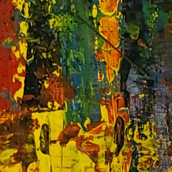 ひろ・あおき　作　「盤009」　アクリル/キャンバス　S3　27.3x27.3cm　抽象絵画　現代アート　スクエア 14枚目の画像