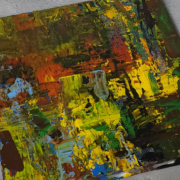 ひろ・あおき　作　「盤009」　アクリル/キャンバス　S3　27.3x27.3cm　抽象絵画　現代アート　スクエア 10枚目の画像