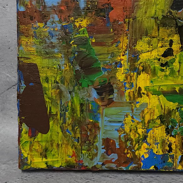 ひろ・あおき　作　「盤009」　アクリル/キャンバス　S3　27.3x27.3cm　抽象絵画　現代アート　スクエア 3枚目の画像