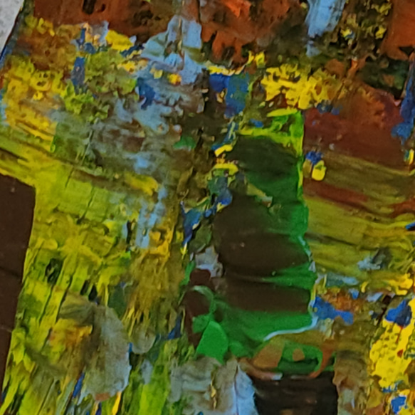 ひろ・あおき　作　「盤009」　アクリル/キャンバス　S3　27.3x27.3cm　抽象絵画　現代アート　スクエア 12枚目の画像