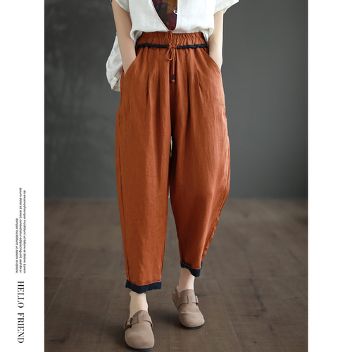 未使用品【イントゥーカ】リネンパンツ 麻 サルエルパンツ 日本製 春夏秋 未使用品【イントゥーカ】リネンパンツ 麻 サルエルパンツ 日本