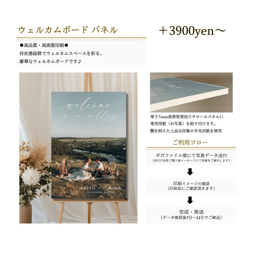 Wellcomeボード 送料込］フォトボード / ウェルカムボード ～WELCOME to our wedding