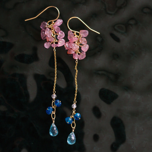 Muscari pink（earring） ムスカリの花の耳飾り 1枚目の画像