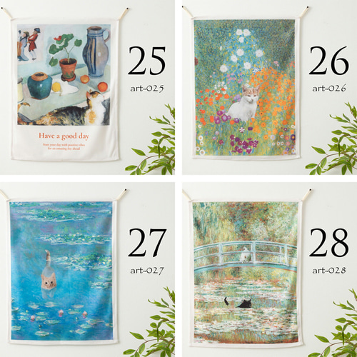 Jubilee ファブリックポスター タペストリー 名画にまぎれる猫