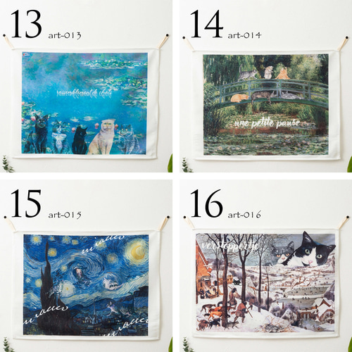 Jubilee ファブリックポスター タペストリー 名画にまぎれる猫