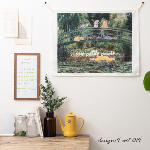 Jubilee ファブリックポスター タペストリー 名画にまぎれる猫