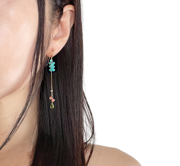 Muscari bluegreen (earring) 穆斯卡里花耳環 第4張的照片