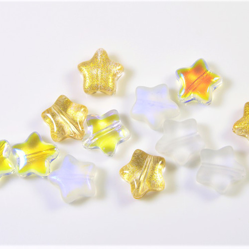 ガラスビーズ】星ビーズ/サンキャッチャー/トレンドパーツ/アソート 12