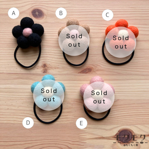 羊毛フェルト♡ハート♡ ベビーヘアクリップ　ヘアゴム 羊毛フェルト♡ハート♡ ベビーヘアクリップ ヘアゴム