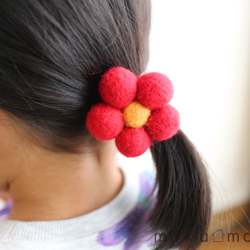 羊毛フェルトのおはなヘアゴム ヘアゴム mokumoku 通販 15848569
