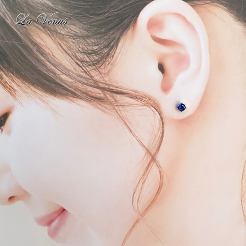 奇跡のブルー ネパール産 天然カイヤナイト 宝石質AAA 4mmピアス 14K 
