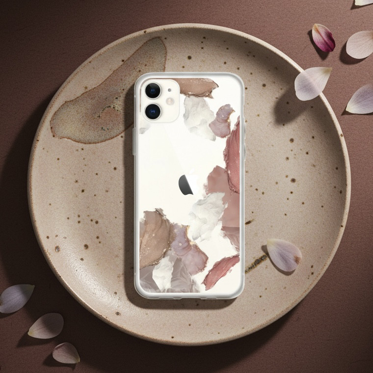 《 桃花鳥 つき 》スマホケース Android iPhone対応｜透明 花柄 アートデザイン 全機種対応 プレゼント